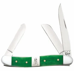 Case Christmas Medium Stockman 65581 Smooth Green Bone (Snowman)