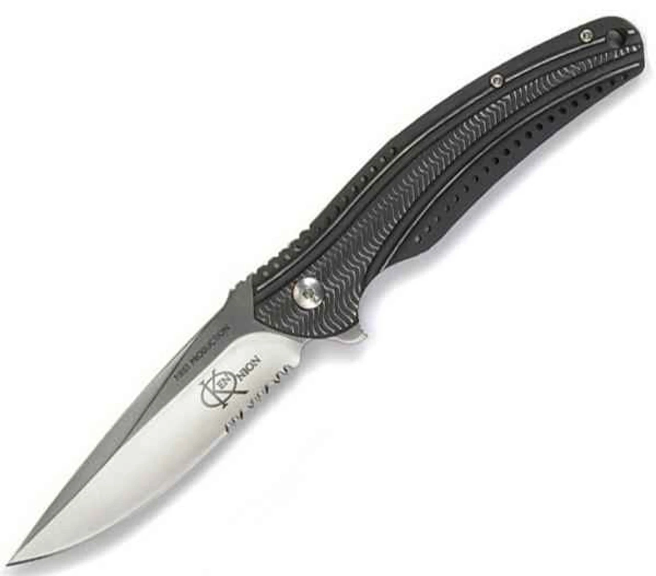 CRKT Columbia River Onion Ripple, Charcoal Stainless Steel Handle, Combo Edge 3 CRKT Columbia River Onion Ripple, Charcoal Stainless Steel Handle, Combo Edge