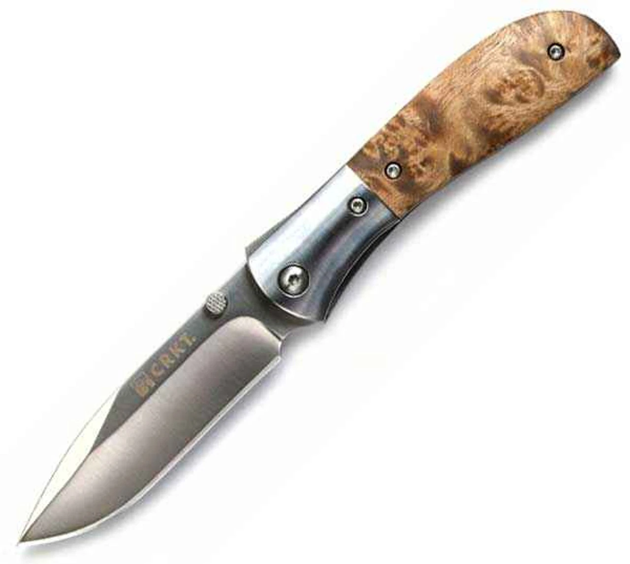 CRKT M4-02W, 3.25" 8Cr13MoV Plain Blade, Burl Wood Handle 3 CRKT M4-02W, 3.25" 8Cr13MoV Plain Blade, Burl Wood Handle