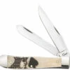 Case Poker Family "King Of Spades" Smooth Natural Bone Trapper