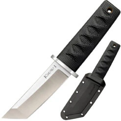 Cold Steel Kyoto I CS-17DA, 3.25" 8Cr13MoV SS Tanto Plain Blade, Black Long Kray-Ex Handle